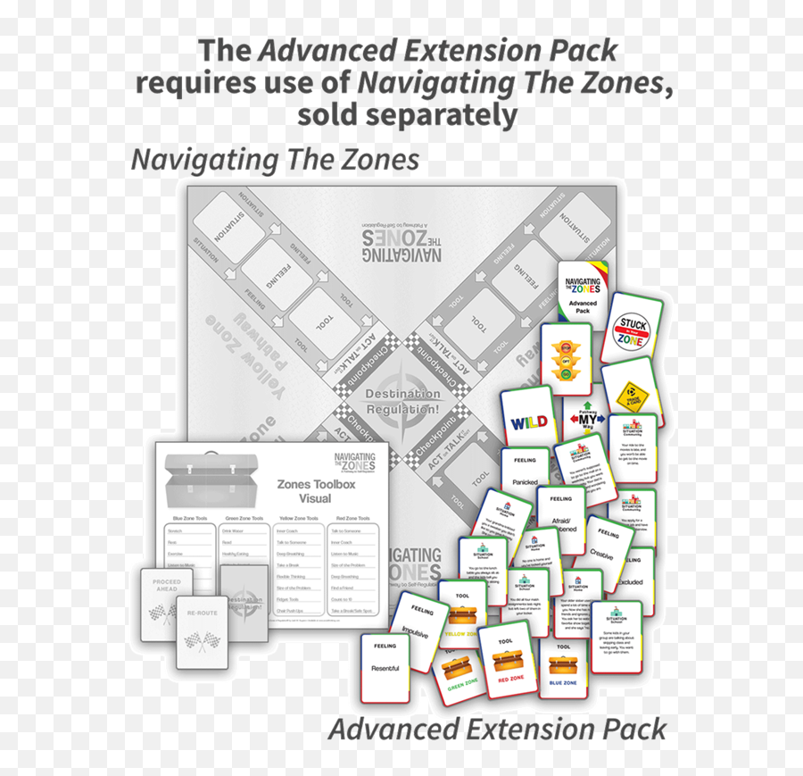 Advanced Extension Pack And Game Cards For Navigating The Zones - Vertical Emoji,Emotions Cards Autism