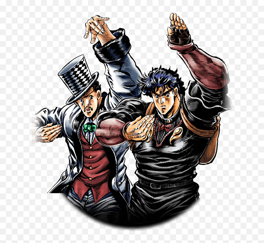 Anime Archetypes The Companions Of The Hero - Jonathan Joestar And Zeppeli Emoji,Anime Where The Main Character Has No Emotions