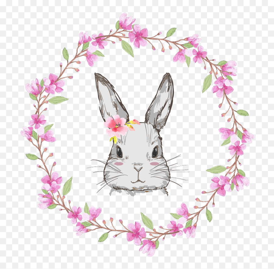 Wild Africa For Kids Bunny Girl Farm Animal Wall Decal - Corona Flor De Cerezo Png Emoji,Emoji Themed Bedroom