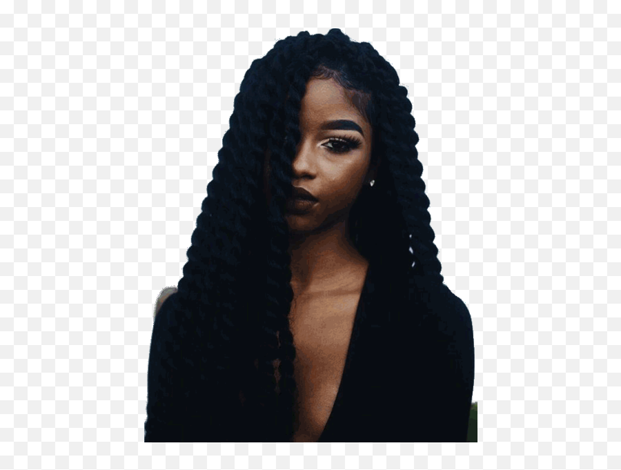 Woman With Braids Png Official Psds - Big Senegalese Twists Emoji,Emoji With Braids