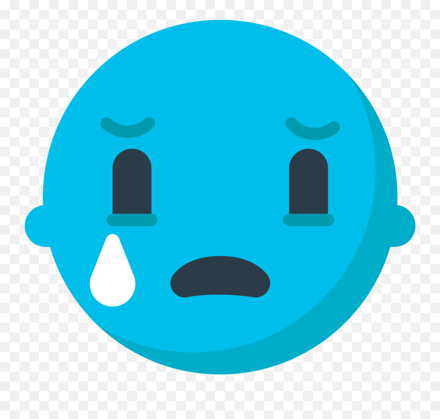 Crying Face Id 57 Emojicouk - Blue Worried Face Emoji,Sobbing Emoji