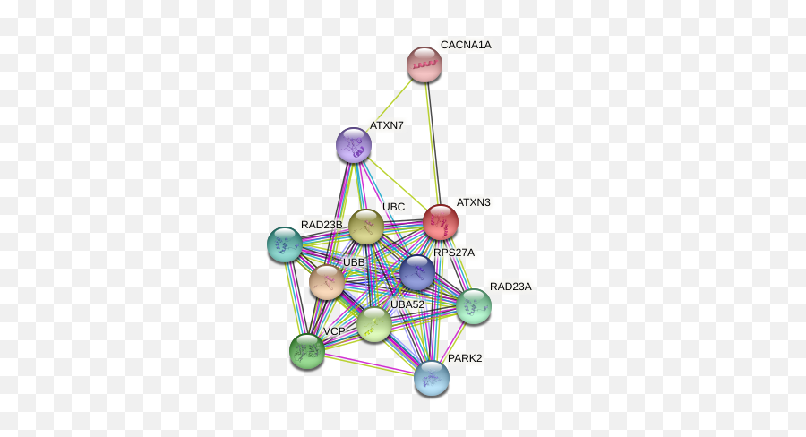 Atxn3 Protein Human - String Interaction Network Dot Emoji,Grimace Emotion