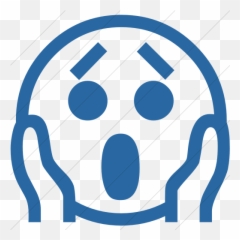 Iconsetc Simple Blue Classic Emoticons Face Screaming In - Emoji,Emoticon Of Scared Face
