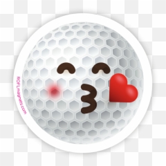 Golf Kiss Emoji - Art,Golf Emoji