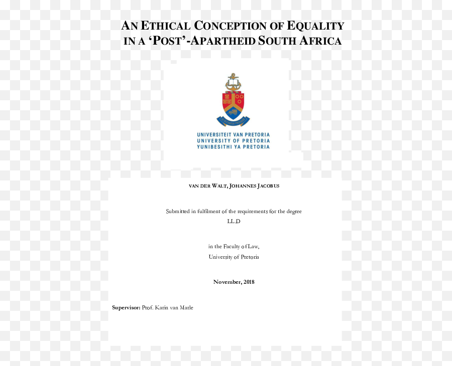 Pdf An Ethical Conception Of Equality In A U0027postu0027 - Apartheid University Of Pretoria Emoji,Quote Unity From Nelson Mendela Evokes People's Emotions Sentence Example