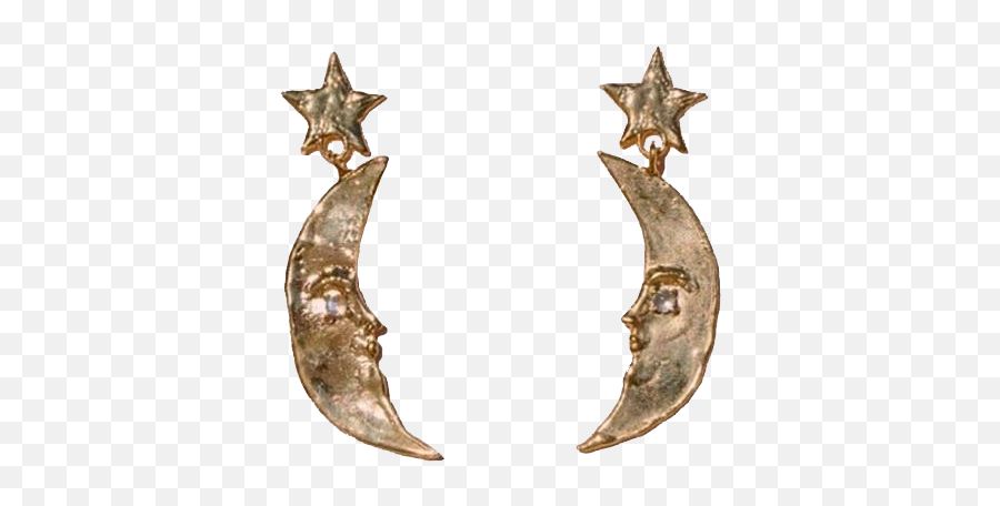 Gold Earrings Moon Luna Crescent Sticker By Olivia - Solid Emoji,Emoji Earrings