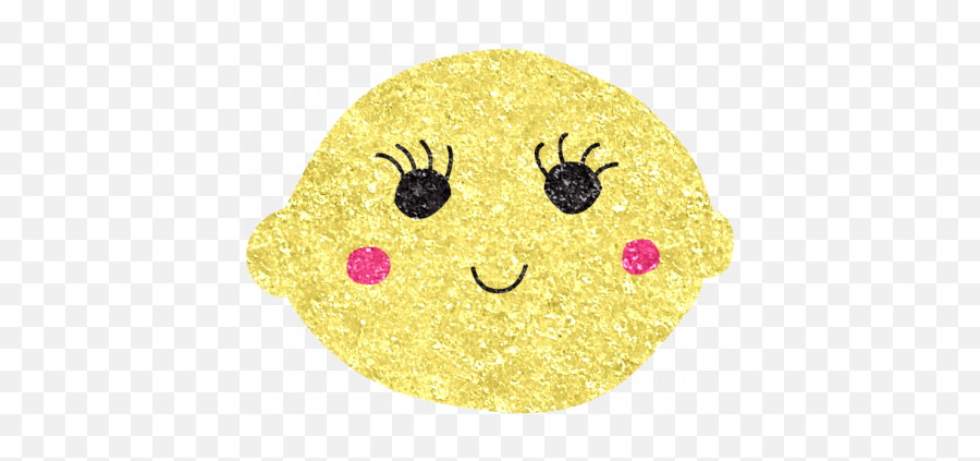 Cute Fruits Glitter Lemon Graphic - Happy Emoji,Glitter Cute Emojis