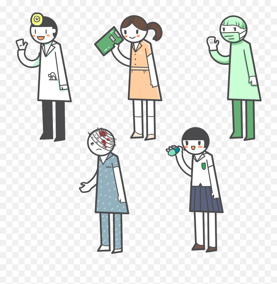 Doctors Nurses And Patient Cartoon Emoji,Human Emotion Cartoon Faces