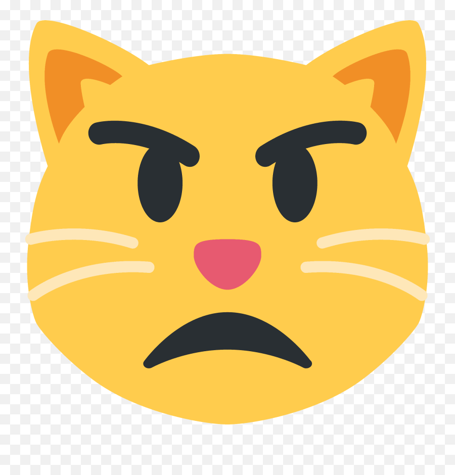 Pouting Cat Emoji Clipart - Smirk Cat Emoji Png,Pout Emoji