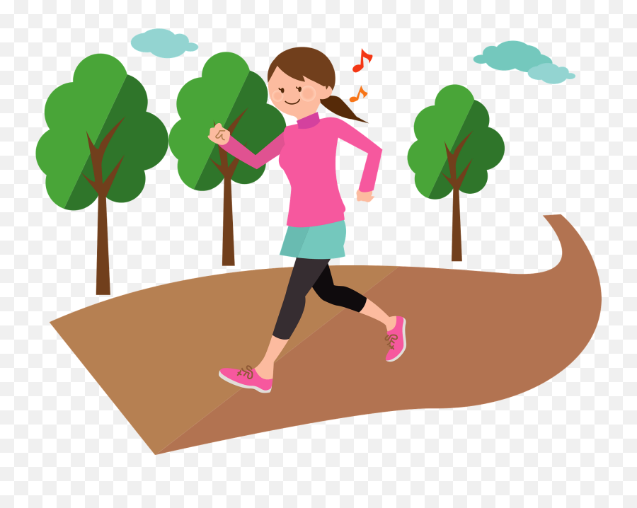 Woman Is Jogging For Exercise Clipart Free Download - Jogging Clipart Emoji,Running Woman Emoticon Png