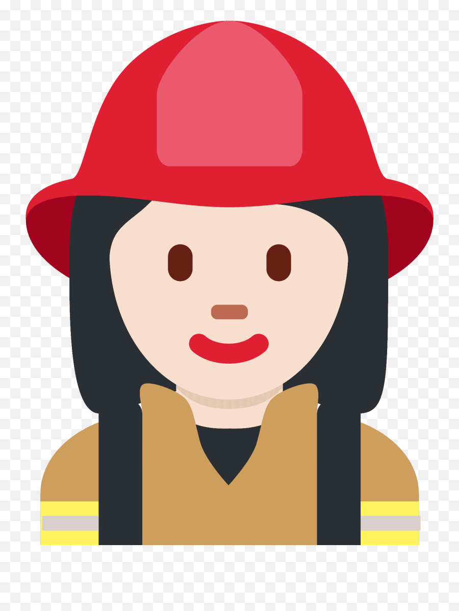 Woman Firefighter Emoji With Light Skin - Firefighter,Firetruck Emoji