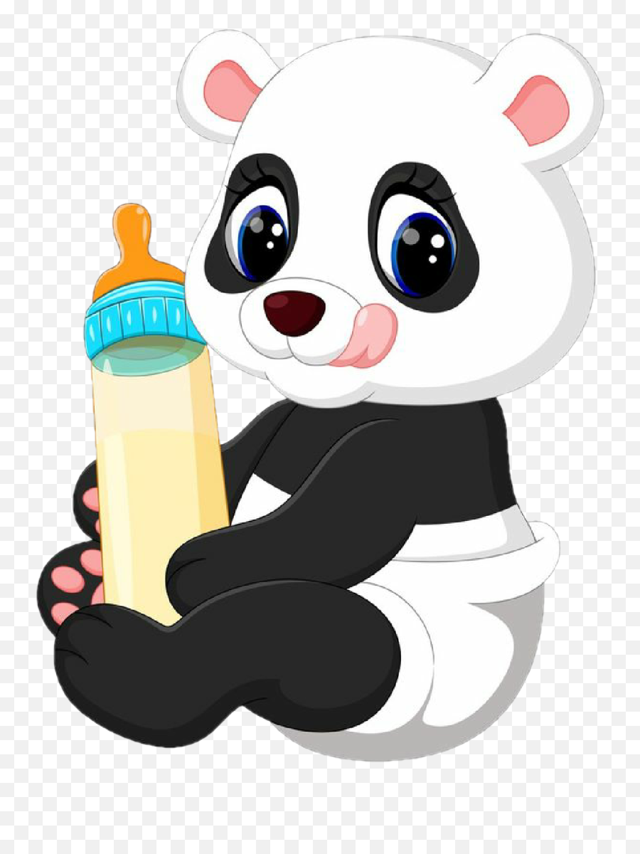 Babypanda Panda Bear Baby Sticker By - Wlkanja Cartoon Cute Baby Panda Drawing Emoji,Baby Bottle Emoji Clipart