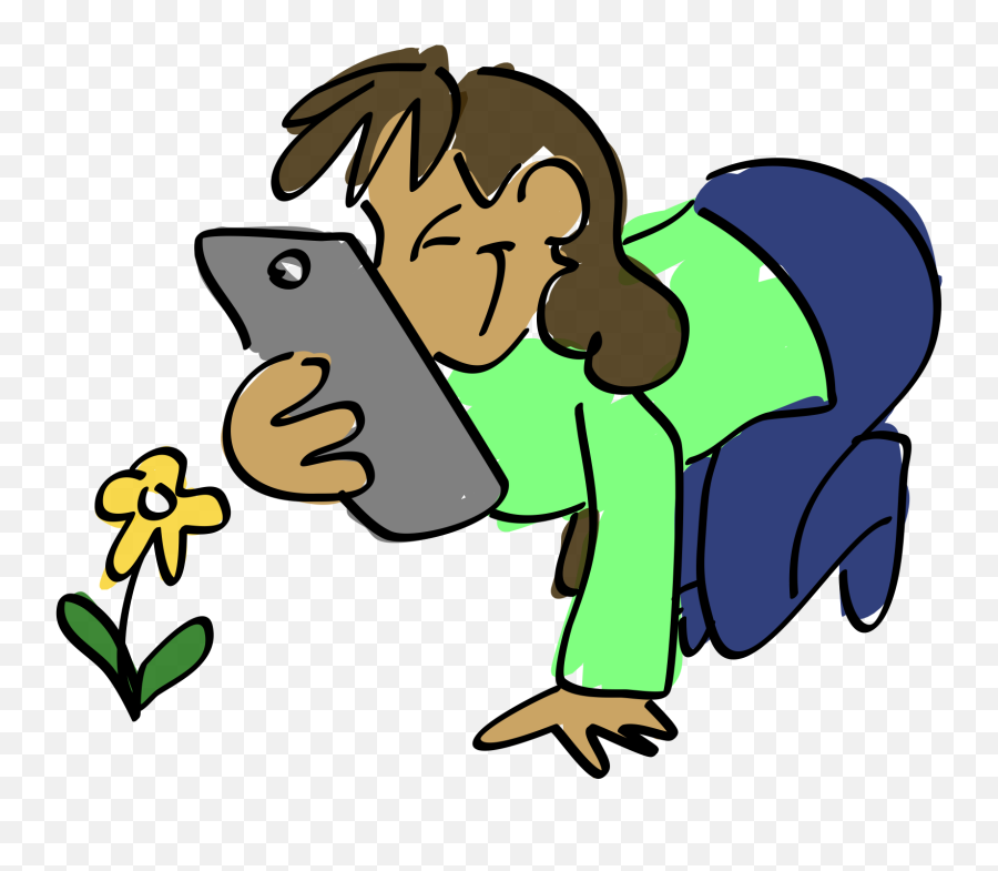 Library Of Girl With Flower Vector Transparent Stock Png - Dibujos Animados Con Celular Emoji,Emoji Florzinha