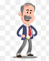 Flat Elderly Businessman Cartoon Vector Character Graphicmama - Happy Emoji,