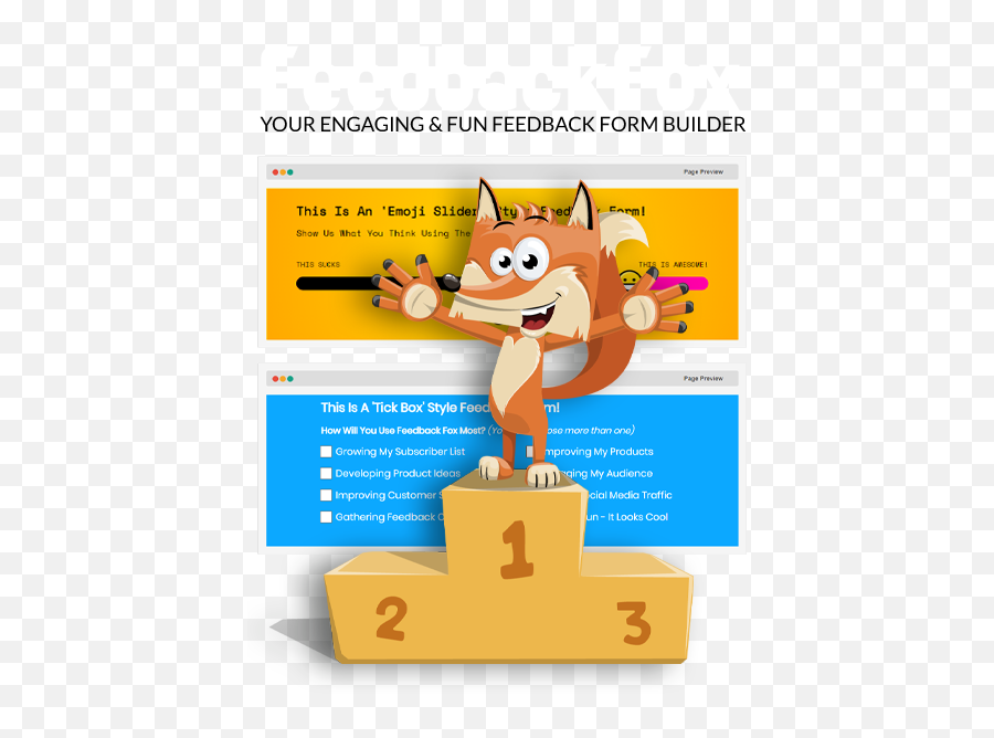 Monkeywebapps - The Fastest Landing Page Builder On The Podium Emoji,Use Emojis And Cartoons For Feedback