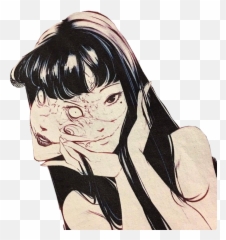 Art Manga Anime Animegirl Goth Emo - Junji Ito Collection Tomie Emoji,Scary Anime Emoji