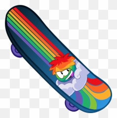 Rainbow Board Club Penguin Wiki Fandom Emoji,Longboard Emojis