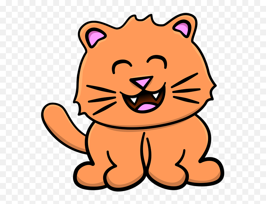 Free Photo Cat Happy Kitten Smile Cartoon Purr Cute - Max Pixel Kucing Kartun Senyum Emoji,Cat Emotion