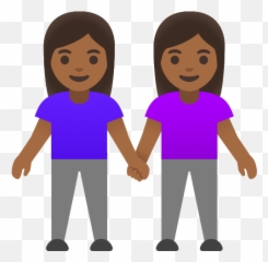 Mujeres Dadas De La Mano Con Tono De Piel Oscuro Medio Emoji,Emoticon Con Lengua De Dolares