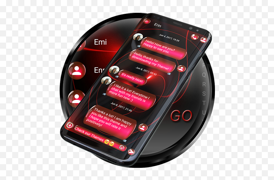 Sms Theme Sphere Red - Portable Emoji,Go Sms Pro Emojis