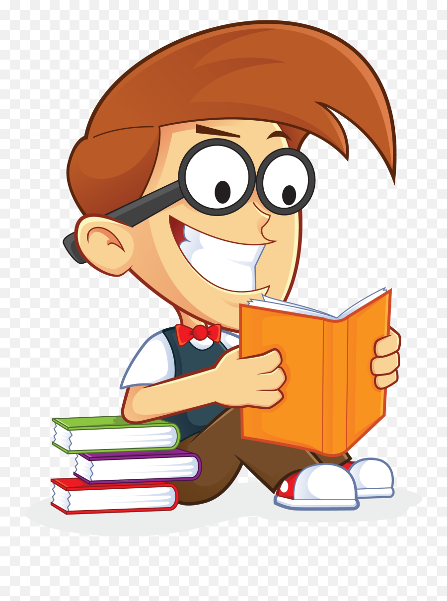 Image For Free Nerd Geek Reading Book - Nerd Reading A Book Cartoon Emoji,Nerd Emoji Clipart
