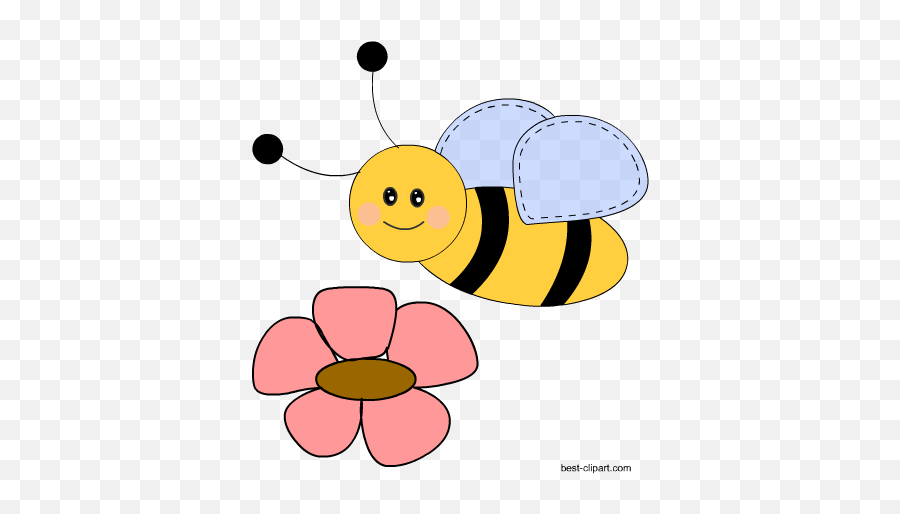 Free Honey Bee And Beehive Clip Ar - Bee And Flower Clipart Emoji,Honey Bee Emoji