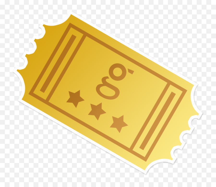 Tickets Clipart Gold Tickets Gold - Clip Art Golden Ticket Clipart Emoji,Tickets Emoji