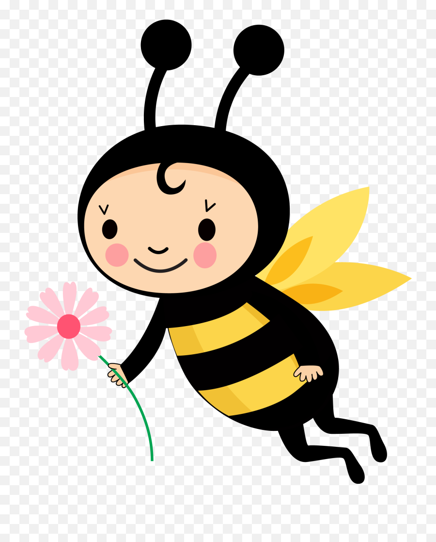 Abelhinha Voaando Flor Elemento - Abelhinha Png Emoji,Apliques De Emotions Em Eva