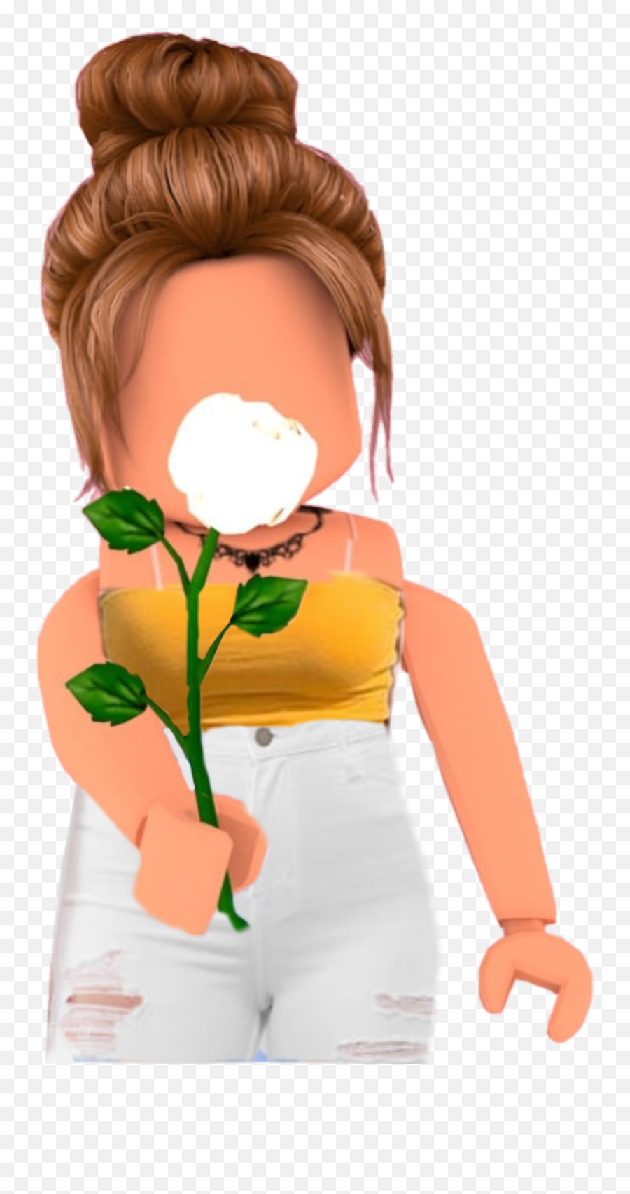 Girl Gril Roblox Sticker - Outfits Roblox Emoji,Female Emoji Faces With Hair In A Bun