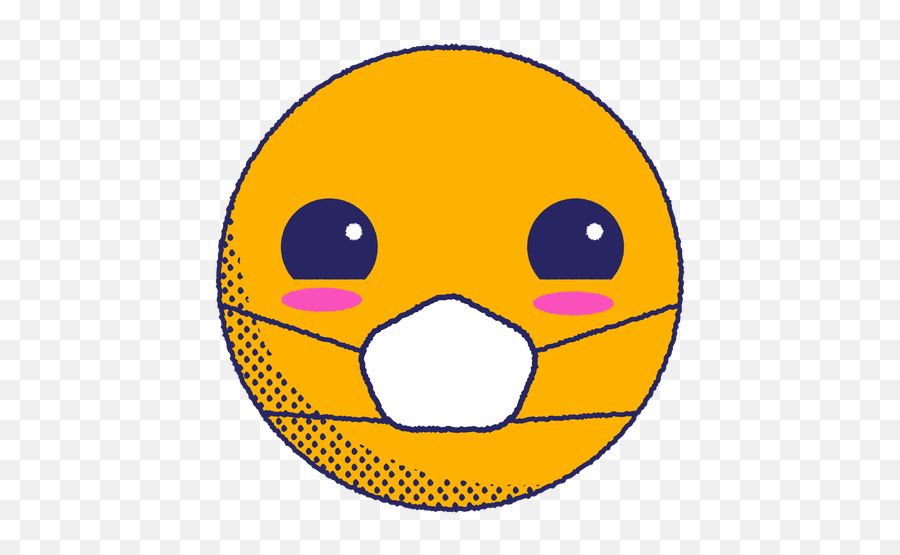 Blushed Emoji With Face Mask Flat - White Border Circle Png,Mask Emoji