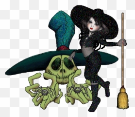 Gifs De Brujas - Brujas Gif Animados Con Movimiento Emoji,No Hay Emoticon De Escoba