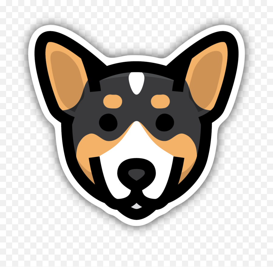 Tri Color Corgi Face Sticker - Corgi Tri Color Face Emoji,Colored Faces Emojis