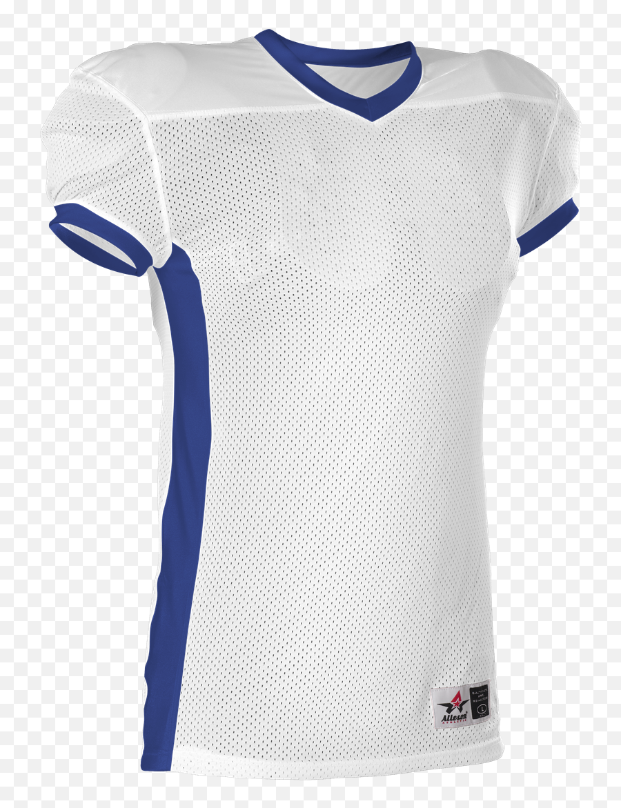 Alleson Athletic - Youth Football Jersey Color White Royal Size L Emoji,Emoticon Of Woman Kicking Man Out Of House