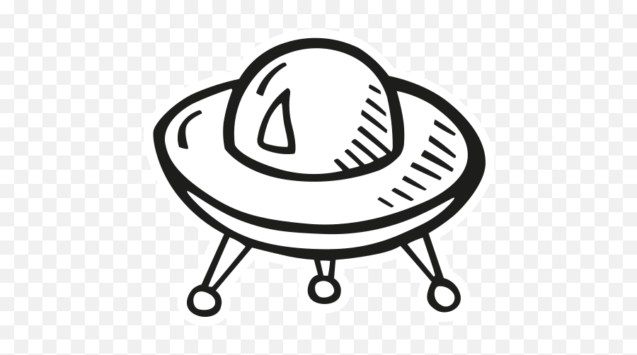 Alien Ship Free Icon Of Space Hand Drawn Black Sticker Emoji,Hips Emoticon