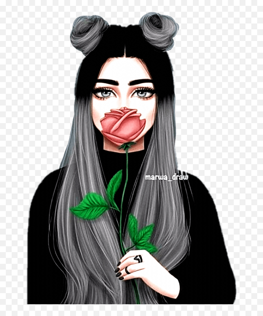 Cute Girl Drawing - Art Girl Emoji,Guess The Emoji Haircut Lipstick ...