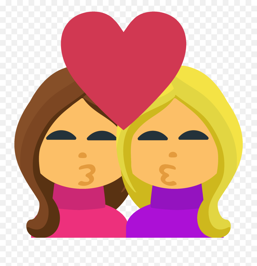 Woman Woman Emoji Clipart - For Women,Girl Kiss Emoji