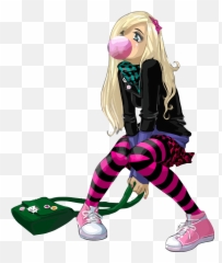 Ftestickers Clipart Cartoon Girl - Hip Hop Anime Girl Emoji,Anime Sleepy Emotion