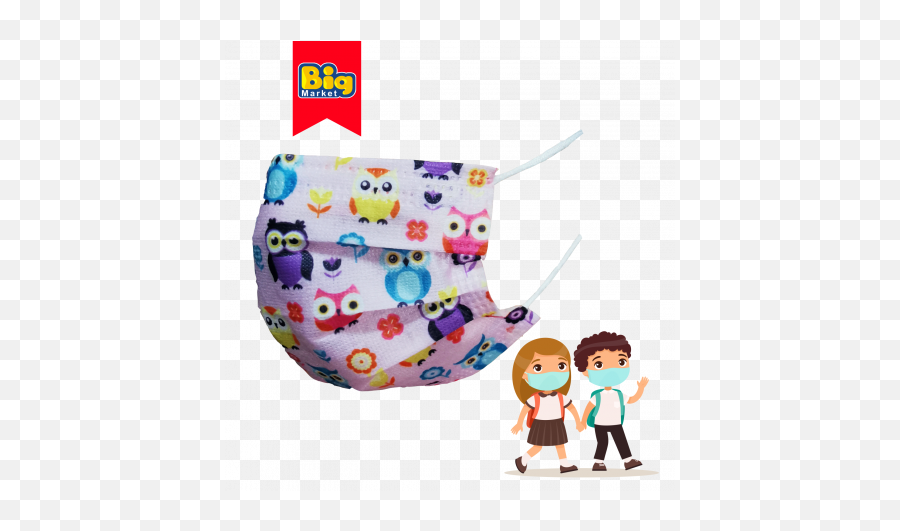 Masti Igienice De Unica Folosinta Pentru Copii Cu 3 Straturi Elmed Kids - Model Bufnita 10 Buc Set Two Kids Cartoon School Emoji,Podel Emoji