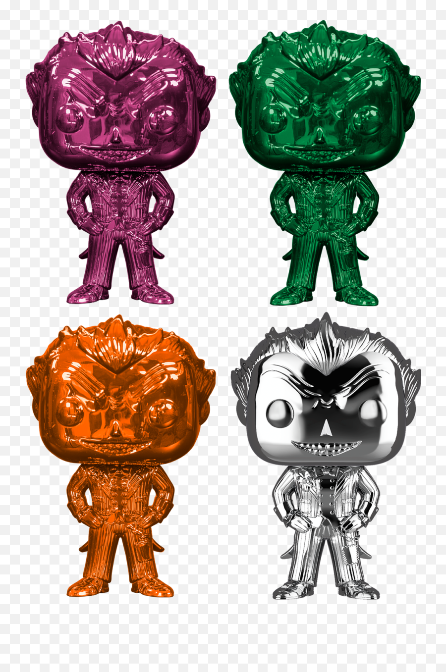 Funko Pop Batman Arkham Asylum - The Joker Chrome Bundle Set Of 4 Joker Silver Chrome Pop Emoji,Using Arkham City Emoticons
