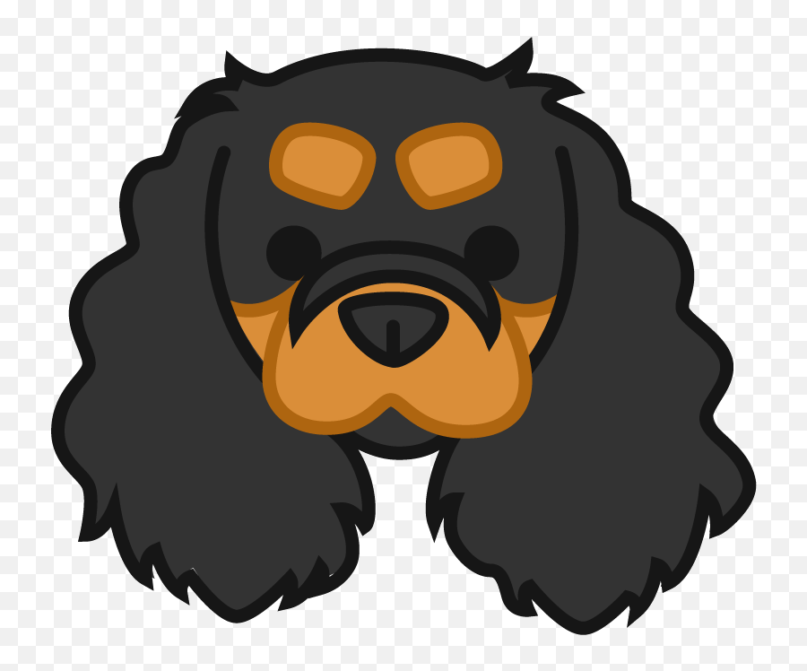 Cavalier King Charles Spaniel Dog - Black And Tan Cavalier King Charles Spaniel Cartoon Emoji,Cavalier King Charles Spaniel Sticker Emoji