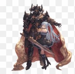 Black Knight And Orchis - Granblue Fantasy Wiki Black Knight Granblue Emoji,Knight In Shiny Armour Emoji