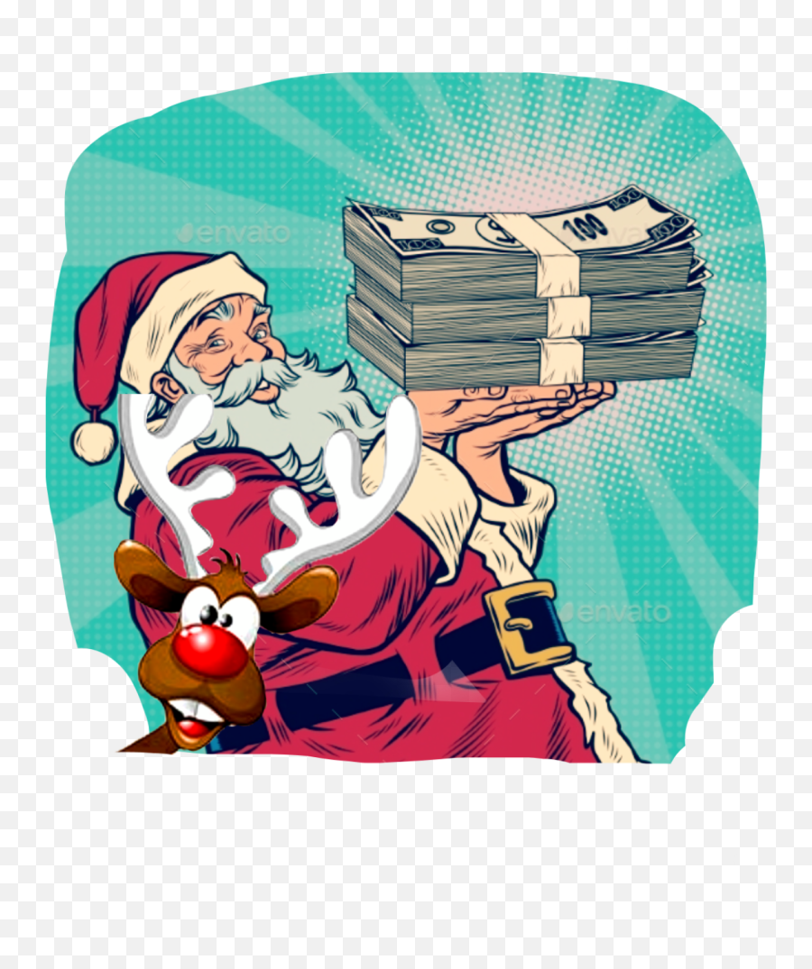 Santa Claus And Money Clipart - Santa Claus Money Emoji,Crying Santa Claus Emoticon