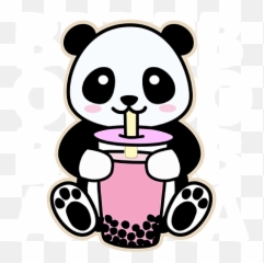 Kawaii Boba Tea Cute Anime Panda Kawaii Drink Dark Throw - Kawaii Boba Tea Emoji,Kawaii Throwing Emoticon