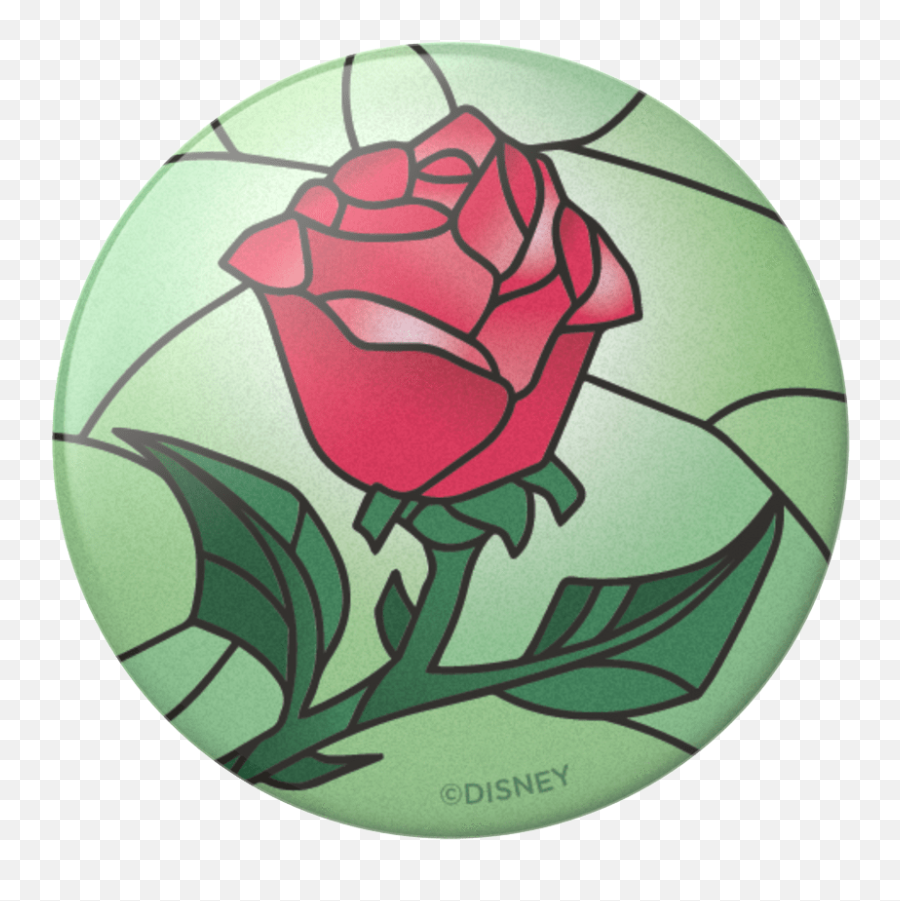 Beauty And The Beast Stained Glass Rose - Beauty And The Beast Rose Png Clear Emoji,What Emotion Does Beauty And The Beast Song Share