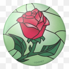 Beauty And The Beast Stained Glass Rose - Beauty And The Beast Rose Png Clear Emoji,What Emotion Does Beauty And The Beast Song Share