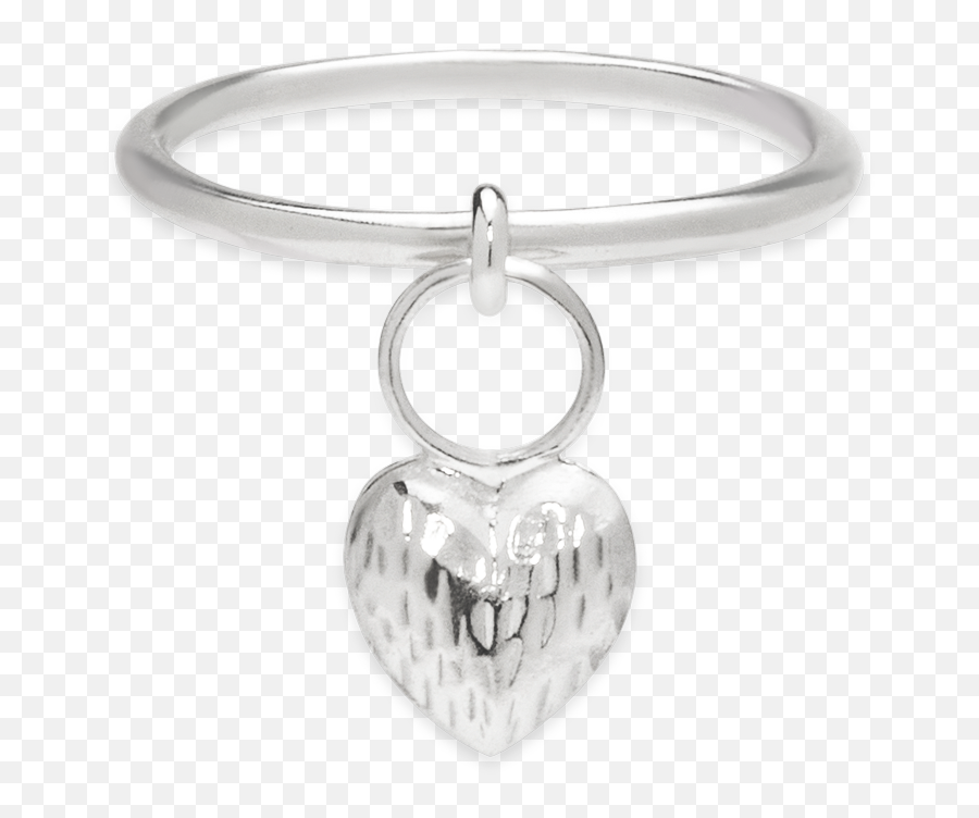 Hanging Heart Ring - Solid Emoji,Heart Emoticon Ring Silver