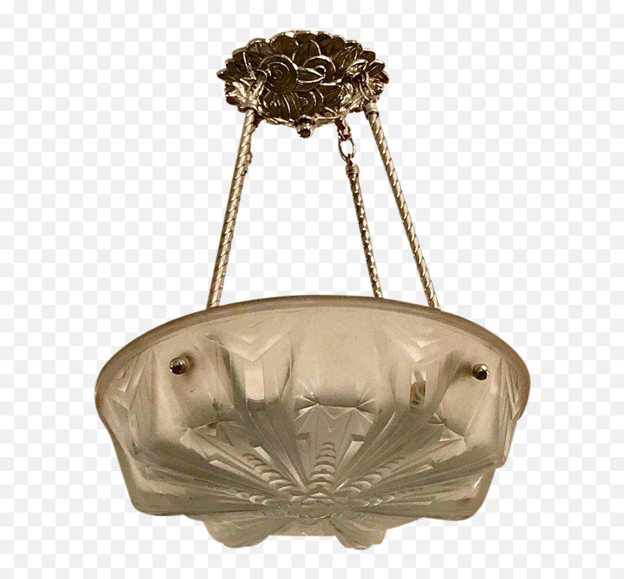 Muller Freres Luneville Signed French Art Deco Chandelier - Decorative Emoji,Chandelier Emoticon