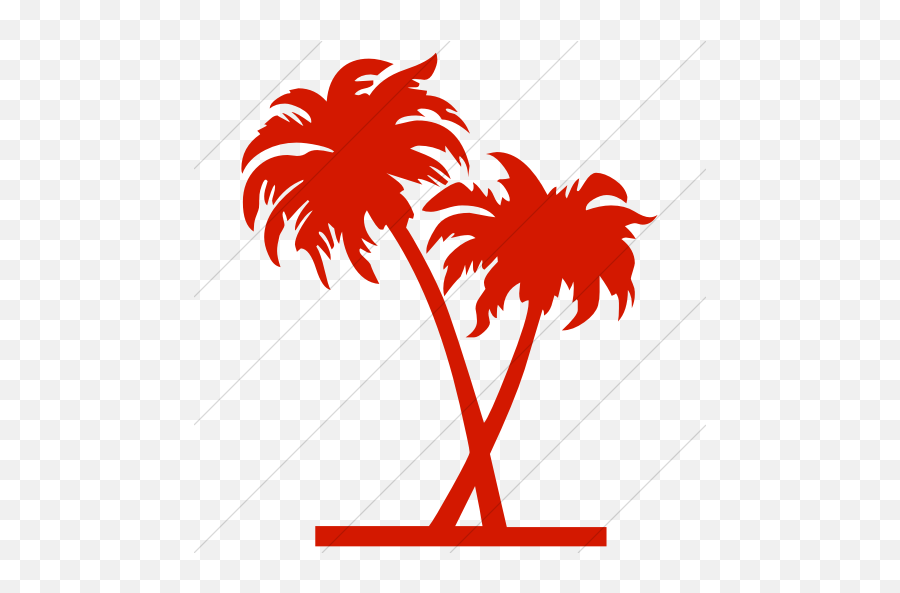 Simple Red Classica Palm Trees 2 Icon - Coconut Tree In Black Colour Emoji,Unicode Emoticon Palm Tree