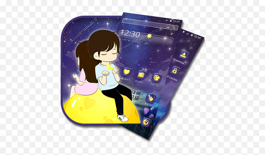 Updated Glowing Moon Couple Theme Pc Android App Mod Emoji,Emojis That Work On Okcupid