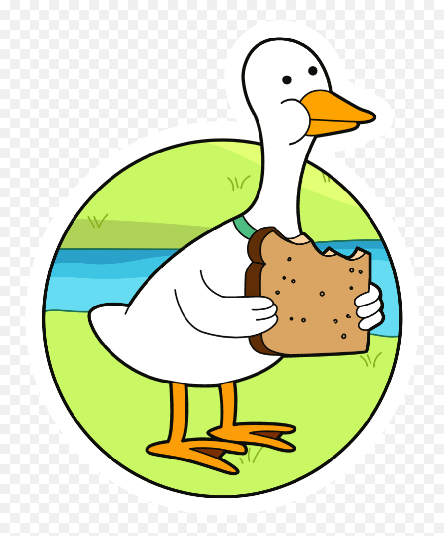 Adventure Time Duck Eating Bread Adventure Time Duck Emoji,Three Bird Heads Emoji